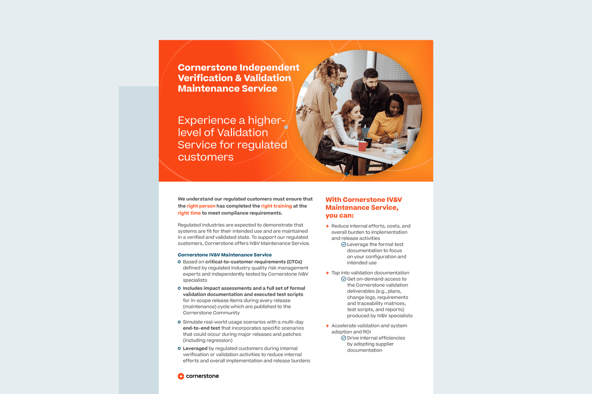 Stay Audit-Ready with IV&V Maintenance from Cornerstone