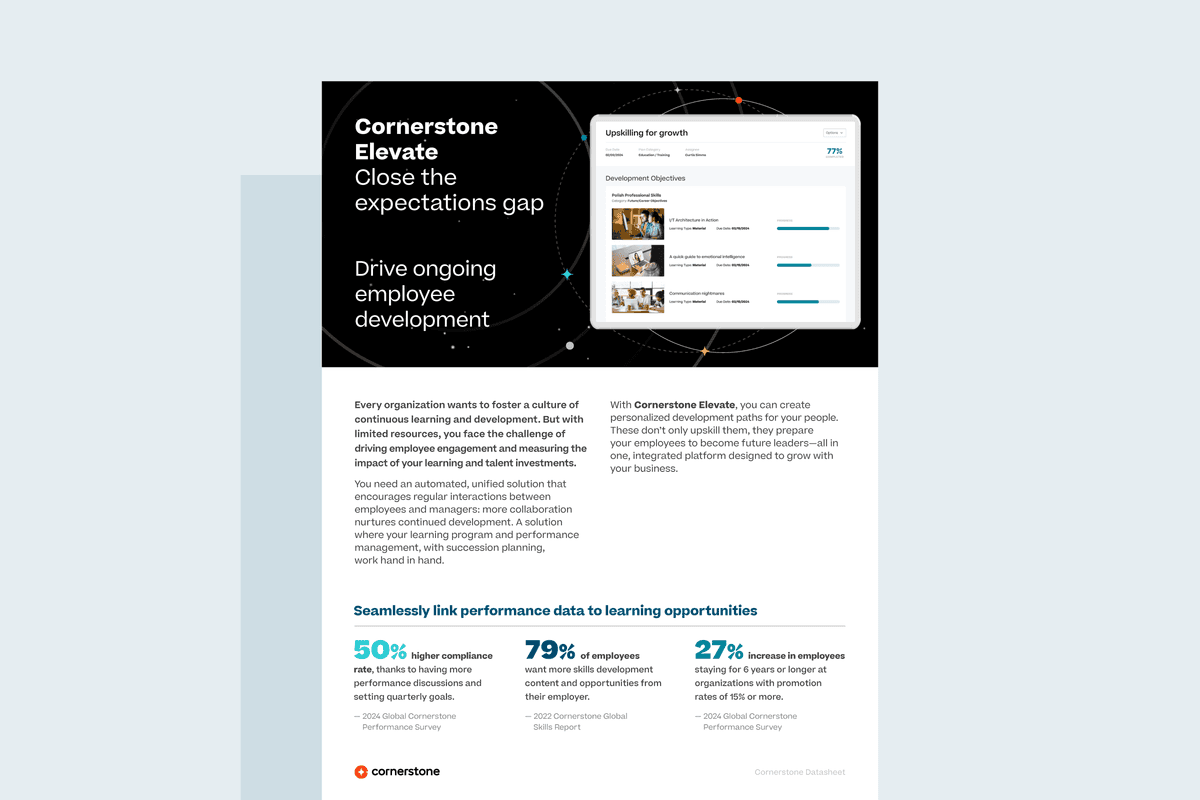 Cornerstone Elevate Unified Talent Development