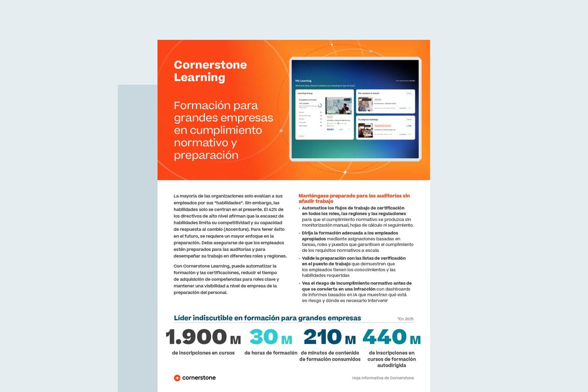 Hoja informativa de Cornerstone Learning