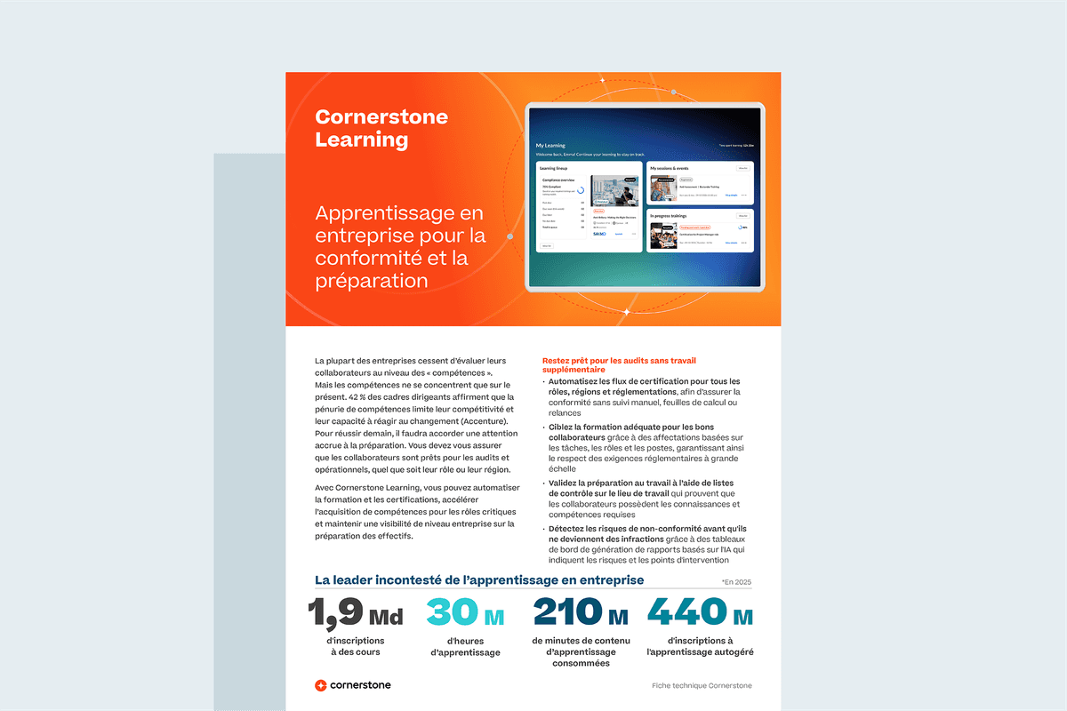 Fiche technique Cornerstone Learning